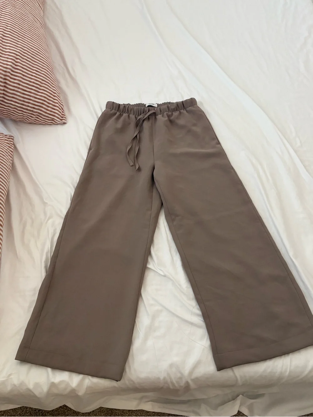 Aritzia The Lodge Pant Wide-Leg in Taupe- Medium SHORT